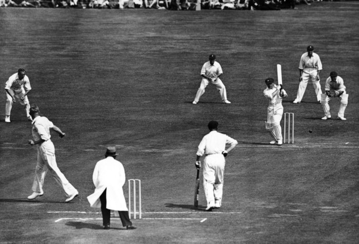 Verity at second slip against the great Don