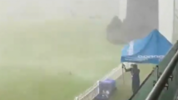 Watch: 'Tornado stops play' in England v Zimbabwe U19 clash
