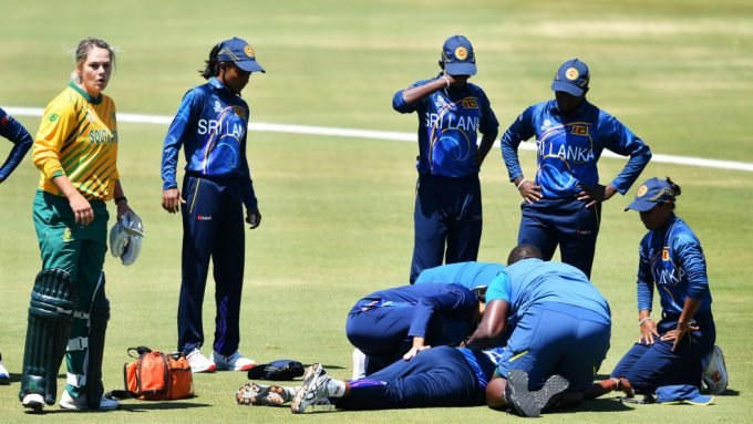 Sri Lanka’s Achini Kulasuriya knocked out after fielding mishap in World Cup warm-up