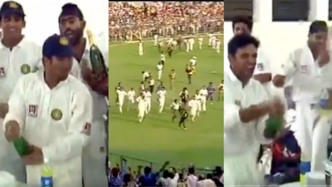 Resurfaced clip of India celebrating Kolkata 2001 win shows another side to Rahul Dravid