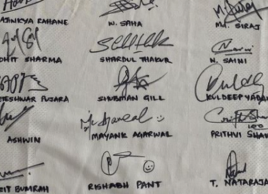 Team India's signatures on gifted jersey to Nathan Lyon amuses fans