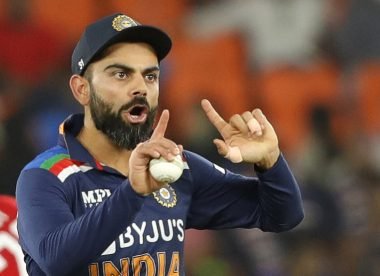 Virat Kohli gives away bizarre, angry overthrow after arguing with umpire over wide call