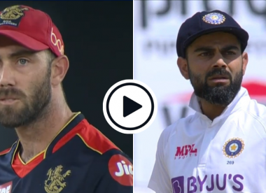 Watch: Maxwell takes Kohli's lead, refuses to believe he's been bowled