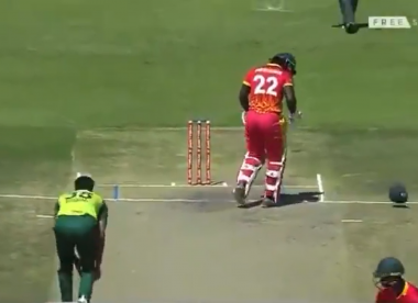 Watch: Pakistan debutant Arshad Iqbal breaks batsman's helmet in two with rapid bouncer