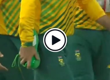 Watch: Teammate hides Shamsi's shoe after his trademark telephone celebration