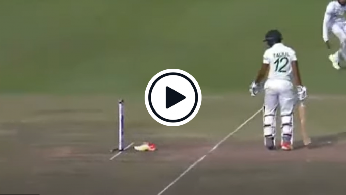 Watch: Untied laces or shoes too big? - Bangladesh tailender hits wicket in comical fashion
