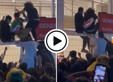 Watch: Fans attempt to climb into Dubai International Stadium amid crowd ticket trouble
