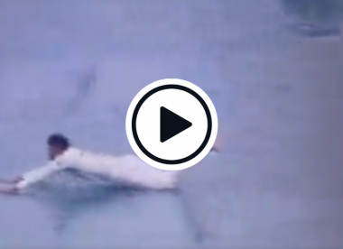 Watch: Shakib Al Hasan takes epic water slide on outfield covers during lengthy Bangladesh-Pakistan rain delay