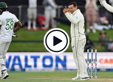 Watch: Ross Taylor mobbed after bagging rare wicket with the last ball of his Test career