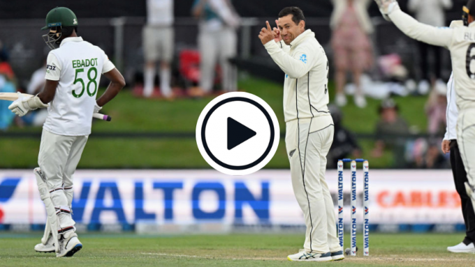 Watch: Ross Taylor mobbed after bagging rare wicket with the last ball of his Test career
