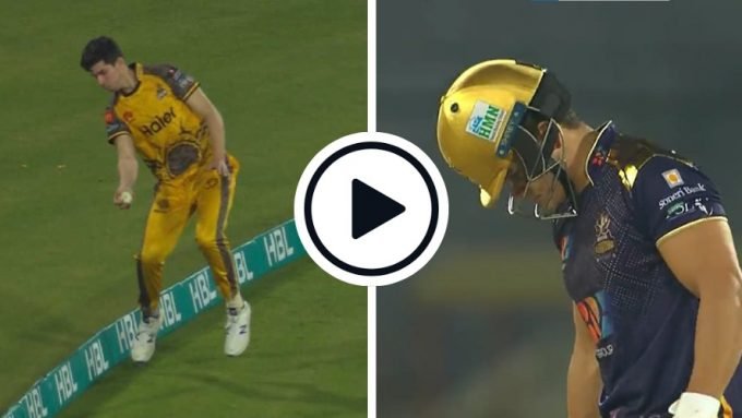 Watch: English 20-year-old misses out on incredible ton on Pakistan Super League debut by inches due to tiptoeing boundary grab
