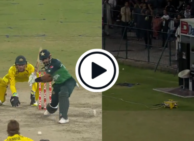 Watch: Babar Azam smashes six into pitch-side kitchen during epic ODI chase