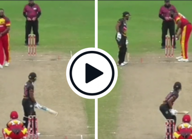 Watch: Kieron Pollard bowls off-spin, mimes throw, and attempts mankad of switch-stance Nicholas Pooran in bizarre T10 passage