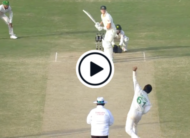 Watch: Nauman Ali's extreme leg-side line plan pays off to continue Steve Smith's century drought
