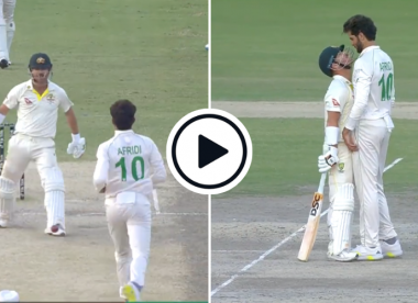 Watch: Warner yells 'no run' at Shaheen, gets stared down in playful banter off last ball
