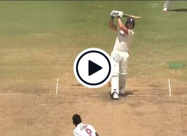 Watch: Ben Stokes lifts himself off his feet with massive straight six during bonkers Bridgetown barrage