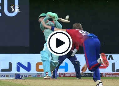Watch: 'How about this for reaction?' - Quinton de Kock somehow deflects rapid, head-high Anrich Nortje beamer for six