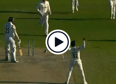Watch: Hasan Ali splits middle stump in two with rapid yorker in County Championship clash
