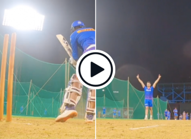 Watch: Arjun Tendulkar rattles Mumbai Indians teammate's off stump with rapid yorker in nets