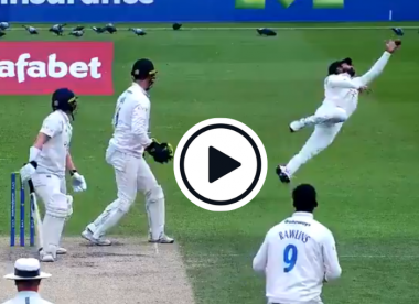 Watch: Mohammad Rizwan takes one-handed diving stunner in rare appearance at slip in County Championship