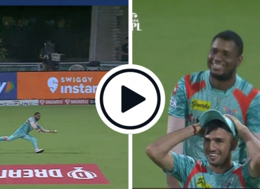 Watch: Evin Lewis takes 'best catch ever' contender to seal nail-biting IPL win, leaves teammates in disbelief