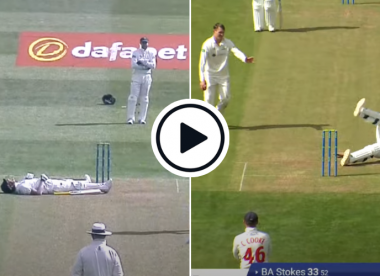 Watch: Marnus Labuschagne floors Ben Stokes with short ball in County Championship clash