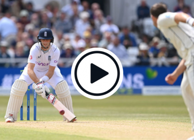 Watch: Joe Root reverse-scoops Tim Southee for six from his second ball of the day