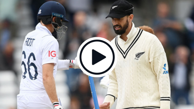Watch: Joe Root hands over souvenir stump to Daryl Mitchell after New Zealander's record-breaking series