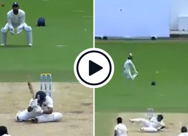 Watch: Sarfaraz Khan ends up on his back after playing outrageous scoop shot in Ranji Trophy final