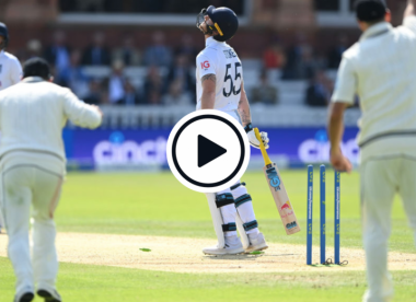 Watch: Ben Stokes bowled by Colin de Grandhomme – but no-ball gives England captain a second life