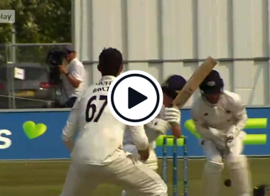 Watch: James Bracey takes unorthodox catch between his legs in County Championship