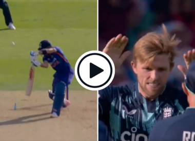 Watch: Virat Kohli fishes outside off and edges David Willey behind to extend century drought