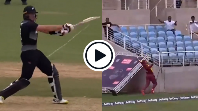 Watch: Shimron Hetmyer plucks sensational one-handed running catch inches away from boundary rope