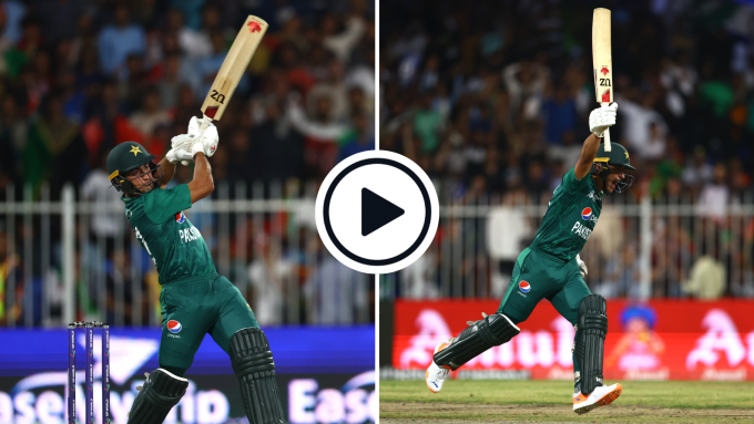 Watch: No.10 Naseem Shah smashes two sixes in two balls to seal one-wicket thriller for Pakistan