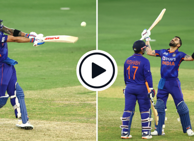 Watch: Virat Kohli brings up 71st international hundred with a six