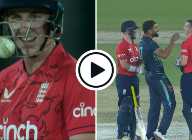 Watch: Haris Rauf, Mohammad Rizwan share laugh with Harry Brook after ball comically gets caught in grille