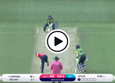 Watch: Curtis Campher audaciously scoops 92mph Mark Wood ball for four in famous Ireland win