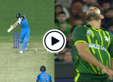 Watch: Virat Kohli lofts Haris Rauf for 'nigh-on impossible' back-away back-foot straight six in all-time great innings