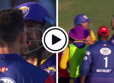 Watch: Mitchell Johnson shoves Yusuf Pathan in ugly mid-pitch clash during Legends League