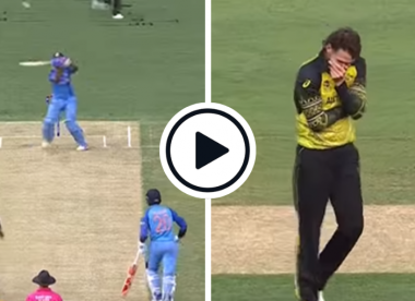 Watch: Suryakumar's trademark 'helicopter' misfires, tame dismissal leaves bowler in splits during World Cup warm-up