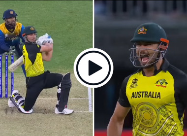Watch: Marcus Stoinis smashes Wanindu Hasaranga for 101-metre six in record-breaking T20 World Cup fifty