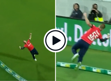 Watch: Ben Stokes stops six with absurd leaping boundary save