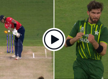 Watch: Shaheen Afridi cuts Alex Hales in half, smashes middle stump with in-ducking new-ball beauty