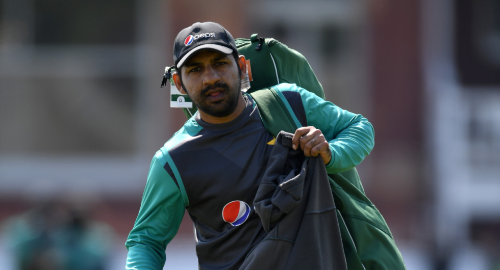 Sarfraz Ahmed arrives for a nets session at Lord's Cricket Ground