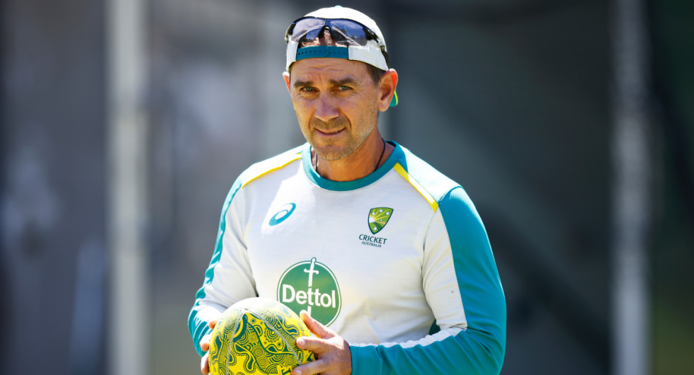 Australia head coach Justin Langer looks on during an Australian Ashes squad nets session in Melbourne