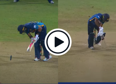 Watch: Fazalhaq Farooqi cuts Chandimal in half with inducker, cleans up batter with perfect yorker in match-winning, all-bowled four-for