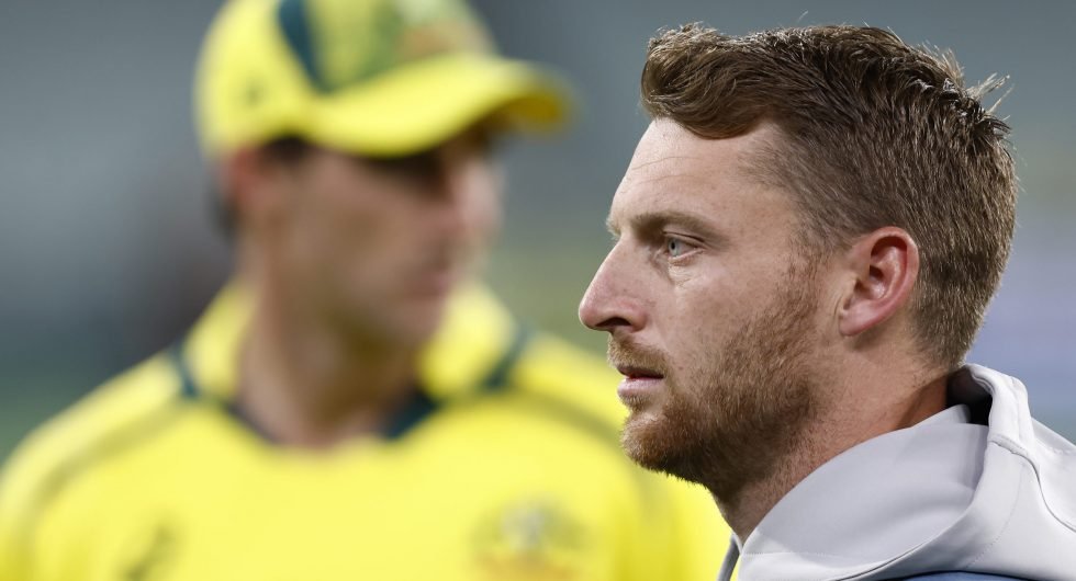 Jos Buttler looks on after Australia beat England 3-0 in the ODI series between the sides