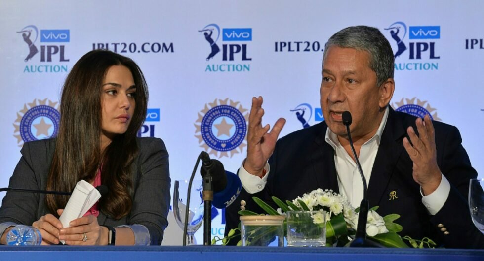 Bollywood actress and owner of Kings XI Punjab Team, Preity Zinta (L) looks on as Chairman & CEO, Rajasthan Royals, Ranjit Barthakur | IPL 2023 auction will be held in Kochi