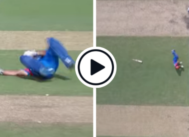 Watch: Afghanistan batter run out in comical fashion despite desperate barrel roll towards crease
