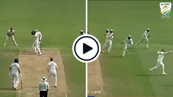 Watch: Simon Harmer bizarrely bowls Rassie van der Dussen through his legs on his way to stunning 14-wicket haul